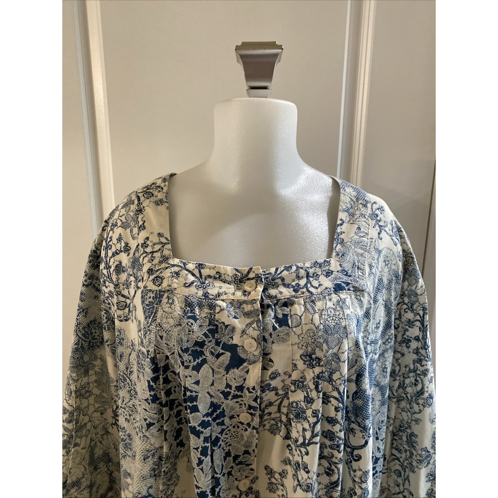 Lemon Grass Studio Square Neck Button Up Shirt Si… - image 2